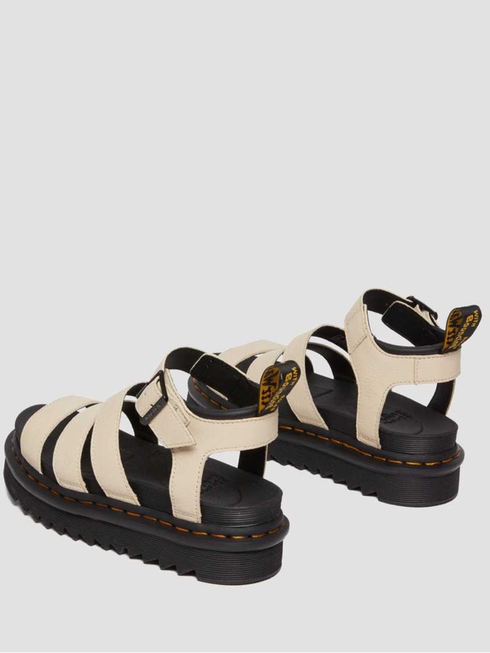 Dr. Martin Blair Cream Strappy Chunky Platform Sandals - Picture 2 of 9